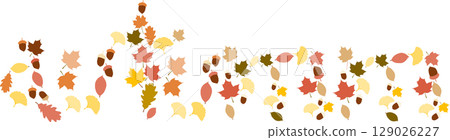 Illustration of fallen leaves in autumn 129026227
