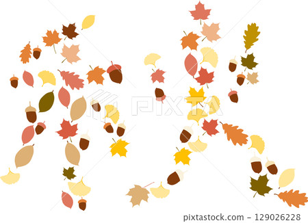 Illustration of fallen leaves in autumn Illustration of fallen leaves in autumn 129026228