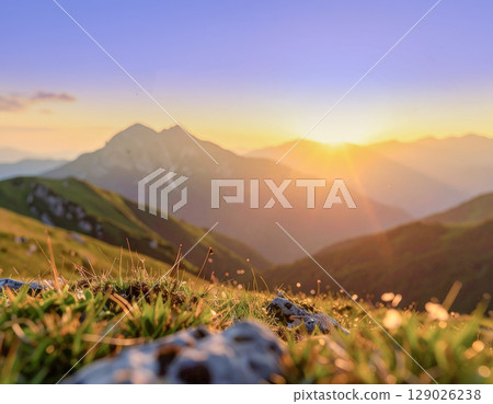 AI-generated image: Autumn sunset landscape 129026238