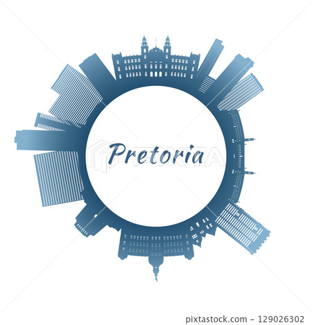 Pretoria skyline with colorful buildings.  129026302