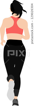 Illustration of a woman who runs 129026304