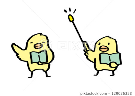 可愛又輕鬆的老師小雞講解的插圖 129026338