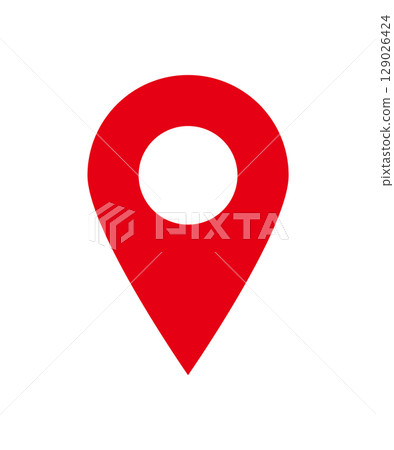 Pin map landmark location icon red single vector 129026424