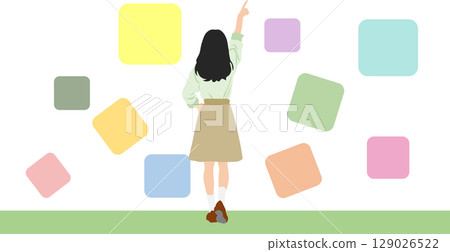 一個女人思考的插圖 一個女人思考的插圖 129026522