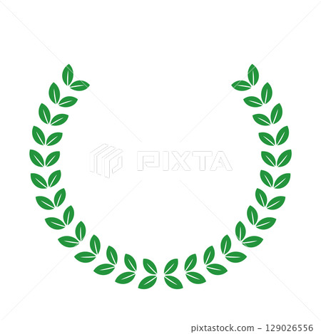 Laurel wreath frame leaf green simple vector Laurel wreath frame leaf green simple vector 129026556