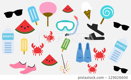Summer graphic material illustration 129026600
