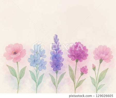 水彩風格的花朵 水彩風格的花朵 129026605