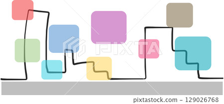 Hand-drawn city illustration 129026768