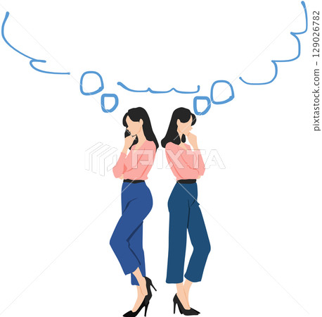 一個女人思考的插圖 129026782