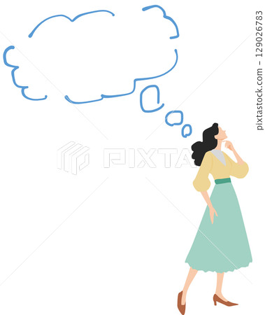 一個女人思考的插圖 一個女人思考的插圖 129026783