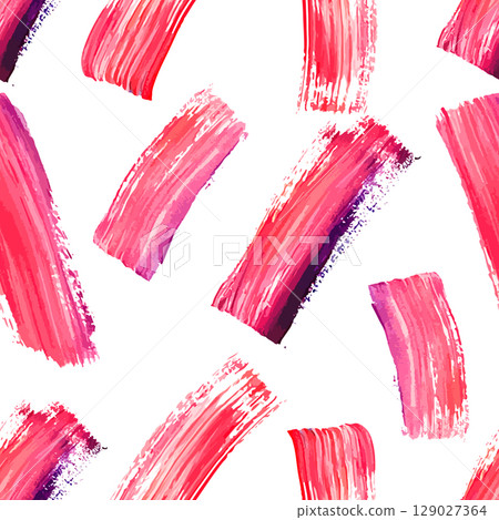 Seamless vector pattern with bold red and pink brush strokes on white background. Artistic abstract texture for modern textile Seamless vector pattern with bold red and pink brush strokes on white background. Artistic abstract texture for modern textile 129027364