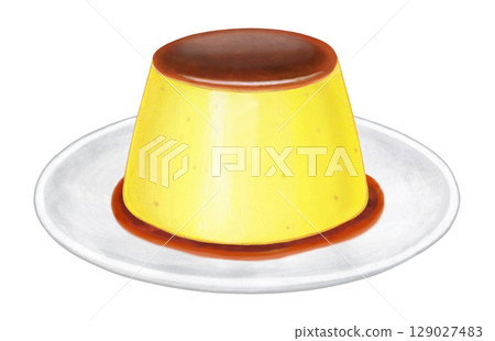 布丁插圖 - 包含 1 個盤子 129027483