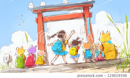 小學暑假回憶：探索附近隱密的地方（蠟筆+水彩風格） 129029398