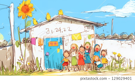 小學暑假回憶：探索附近隱密的地方（蠟筆+水彩風格） 129029401