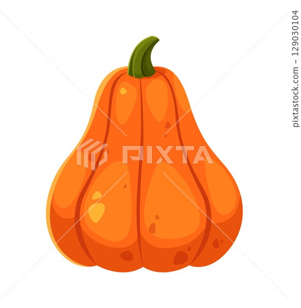 Thanksgiving Day cartoon symbol of pumpkin harvest for autumn holiday, vector icon. Happy Thanksgiving Day symbol for greeting card or cartoon decoration for dinner celebration of fall holiday Thanksgiving Day cartoon symbol of pumpkin harvest for autumn holiday, vector icon. Happy Thanksgiving Day symbol for greeting card or cartoon decoration for dinner celebration of fall holiday 129030104