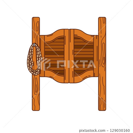 Cartoon groovy saloon doors for Wild West or Western cowboy bar, vector symbol. Saloon doors with rodeo lasso, Texas house and cowboy pub wooden doors in groovy cartoon for Wild West or Western rancho Cartoon groovy saloon doors for Wild West or Western cowboy bar, vector symbol. Saloon doors with rodeo lasso, Texas house and cowboy pub wooden doors in groovy cartoon for Wild West or Western rancho 129030160