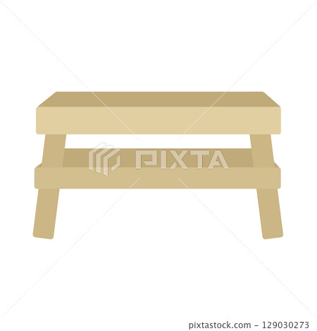 Wooden bath stool illustration 129030273
