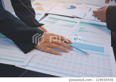 Success, audience with an applause and in a business meeting at work with a lens flare together. Achievement or celebration, motivation and businesspeople clapping hands for good news or support 129030456