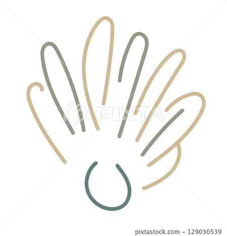 Vector illustration of a single colored sea shell on white background. Elegant drawing for coastal graphic compositions. Vector illustration of a single colored sea shell on white background. Elegant drawing for coastal graphic compositions. 129030539