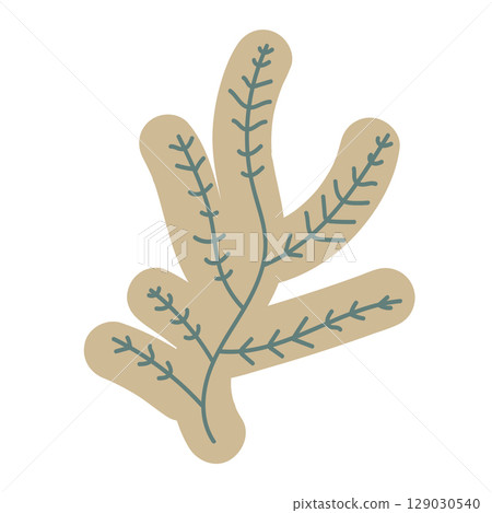 Hand-drawn sea grass graphic element in flat vector style. Hand-drawn sea grass graphic element in flat vector style. 129030540