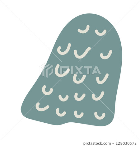 Vector illustration of a single colored sea shell on white background. Elegant drawing for coastal graphic compositions. 129030572