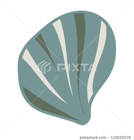 Vector illustration of a single colored sea shell on white background. Elegant drawing for coastal graphic compositions. Vector illustration of a single colored sea shell on white background. Elegant drawing for coastal graphic compositions. 129030576
