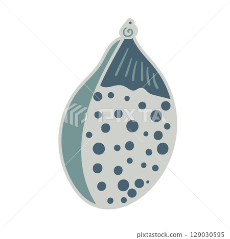 Vector illustration of a single colored sea shell on white background. Elegant drawing for coastal graphic compositions. 129030595
