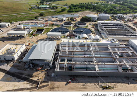 Water treatment facility is essential infrastructure to clean and process water, removing pollutants before distributing it to homes and businesses 129031584