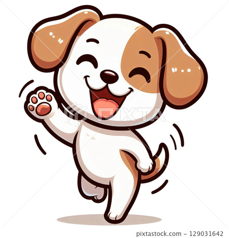 The dog waved happily 129031642
