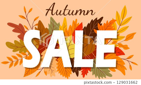 Horizontal banner of autumn sale 129031662