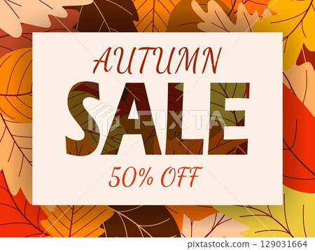 Autumn sale themed banner vector graphic 129031664