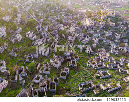 ghost town of Kayakoy in Turkey 129032233