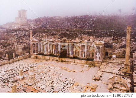 Ruins of Nymphaeum in Sagalassos antique town, Turkey 129032797
