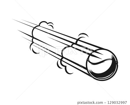 Tennis ball with motion trails icon for sport game or championship, vector symbol. Tennis ball with motion trail lines of speed or flying bounce for sport game team club or tennis players league badge 129032997