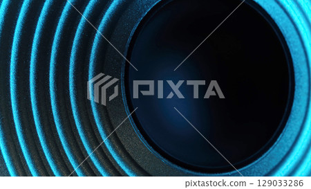 Macro Shoot Of Bass Music Speaker 129033286