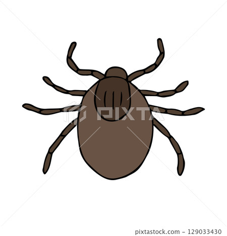 Vector hand drawn sketch doodle colored mite Vector hand drawn sketch doodle colored mite 129033430