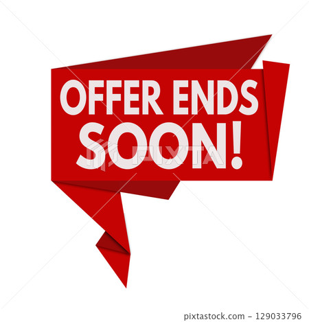 Offer ends soon origami speech bubble 129033796