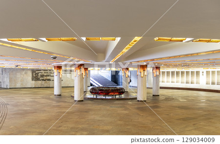 07.07.2025- Minsk, Belarus - Victory square metro station, monument of eternal fire 129034009