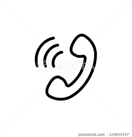 Simple phone icon Simple phone icon 129035347