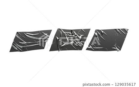 Blank black rectangle cut adhesive crumpled tape mockup, top view 129035617