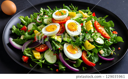 salad with chicken salad with chicken 129035961