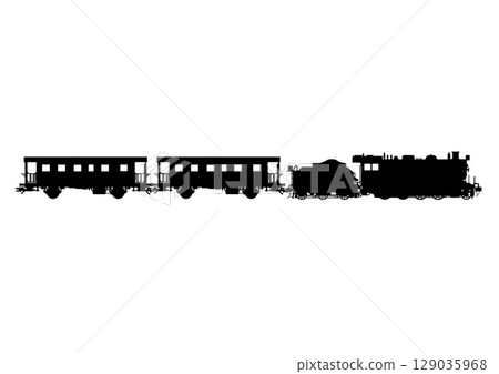 機車和客車插圖 129035968