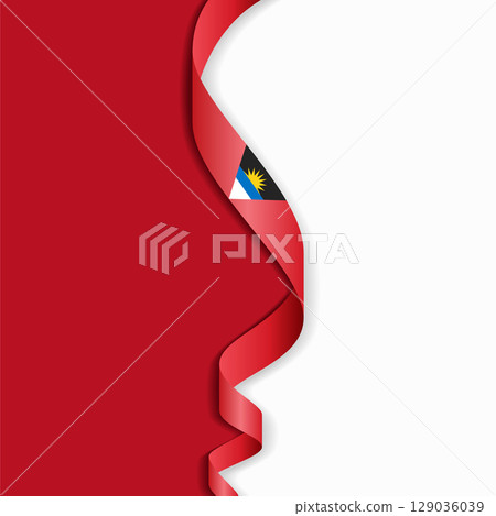 Antigua and Barbuda flag wavy abstract background. Vector illustration. 129036039