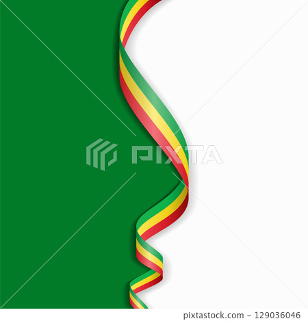 Malian flag wavy abstract background. Vector illustration. 129036046