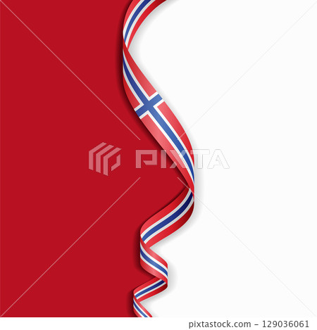 Norwegian flag wavy abstract background. Vector illustration. 129036061