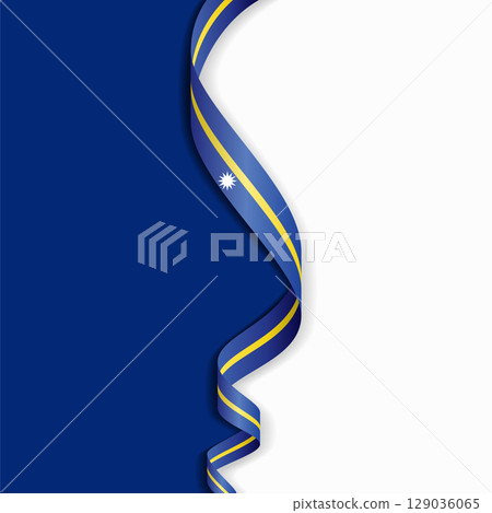 Nauruan flag wavy abstract background. Vector illustration. Nauruan flag wavy abstract background. Vector illustration. 129036065