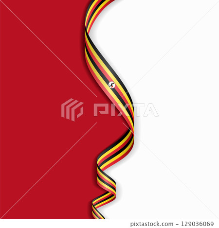 Ugandan flag wavy abstract background. Vector illustration. 129036069