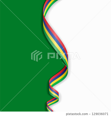 Mauritius flag wavy abstract background. Vector illustration. Mauritius flag wavy abstract background. Vector illustration. 129036071