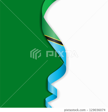 Tanzanian flag wavy abstract background. Vector illustration. Tanzanian flag wavy abstract background. Vector illustration. 129036074