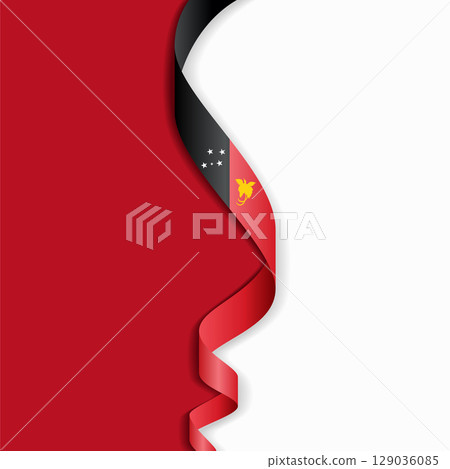 Papua New Guinea flag wavy abstract background. Vector illustration. 129036085